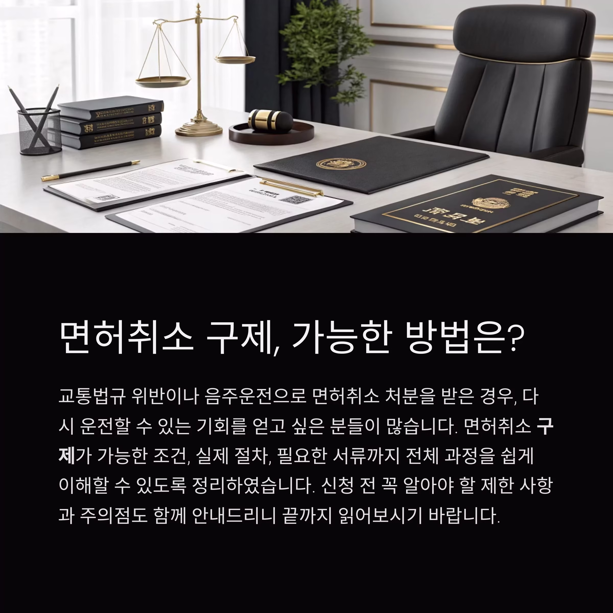 음주나 벌점으로 인한 면허취소, 구제받을 수 있는 방법은?